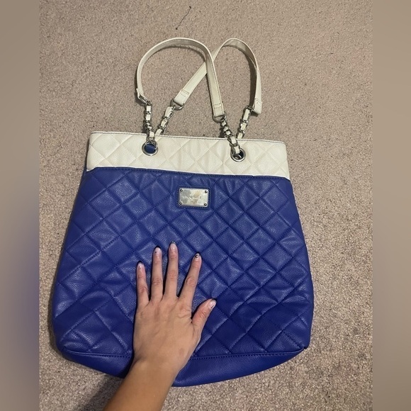 Nine West Blue and Cream Tote bubble shoulder bag - Picture 2 of 10